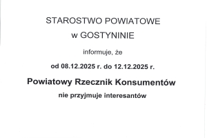 Informacja o pracy Powiatowego Rzecznika Konsumentów