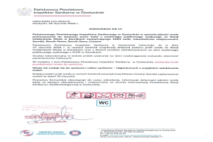 Komunikat nr 15 Państwowego Inspektora Sanitarnego w sprawie jakości wody w Sannikach
