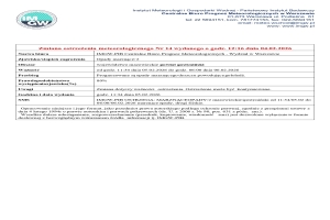 Zmiana ostrzeżenia meteorologicznego Nr 14 wydanego o godz. 12:16 dnia 04.02.2026