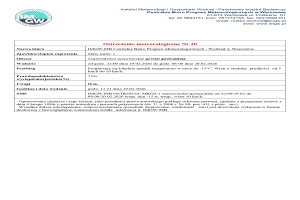 Ostrzeżenie meteorologiczne Nr 20