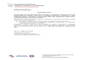 Komunikat nr 18 Państwowego Powiatowego Inspektora Sanitarnego w Gostyninie w sprawie jakości wody przeznaczonej do spożycia przez ludzi z wodociągu publicznego zasilanego ze Stacji Uzdatniania Wody w Sannikach zaopatrującego 2683 osób, mieszkańców miejsc