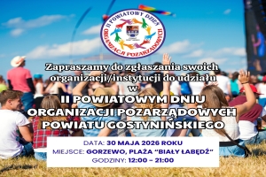 Zapraszamy do udziału w II Powiatowym Dniu Organizacji Pozarządowych Powiatu Gostynińskiego