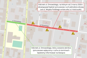 Utrudnienia w ruchu na ul. Dmowskiego