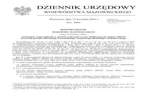 Informacja o zmianie rozporządzenia w sprawie zwalczania wysoce zjadliwej grypy ptaków (HPAI) na terenie powiatu mławskiego, żuromińskiego, sierpeckiego, płońskiego i ciechanowskiego