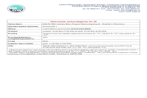 Ostrzeżenie meteorologiczne Nr 45