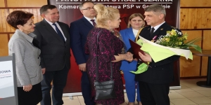 Uroczystość powołania na stanowisko Komendanta Powiatowego PSP w Gostyninie st. bryg. Andrzeja Ledziona.  