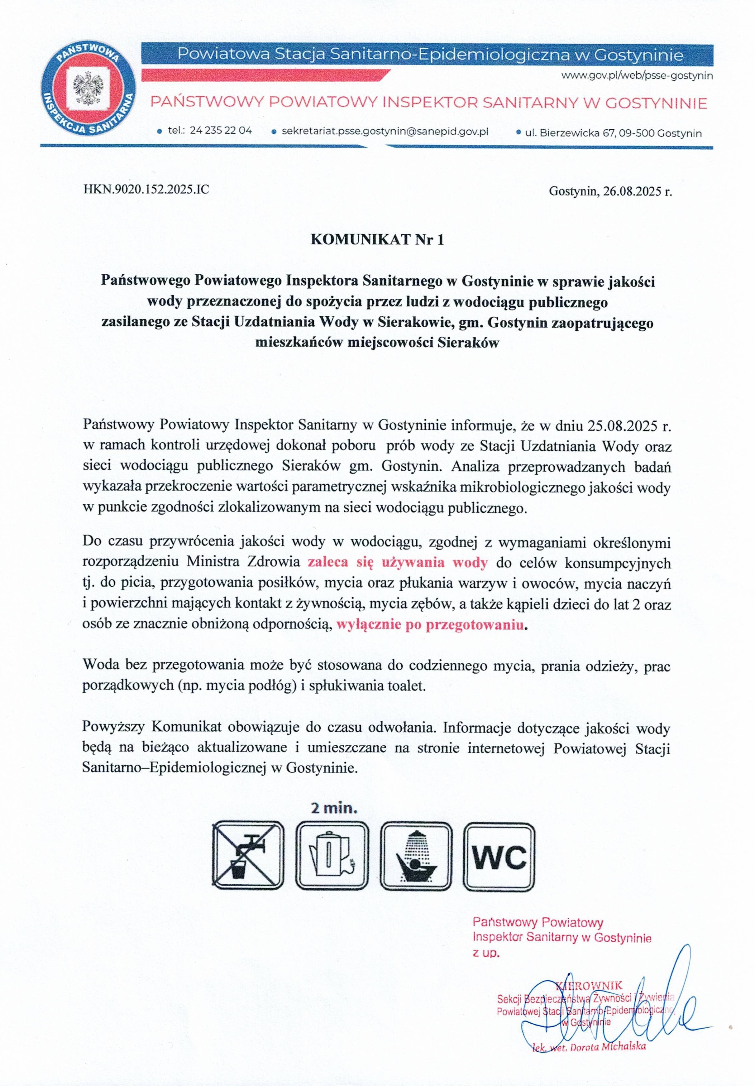 Komunikat nr 1 Sierakw