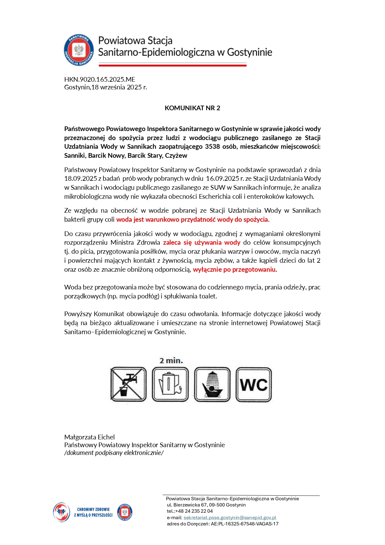 komunikat nr 2 warunkowa przydatno wody gr coli page 0001