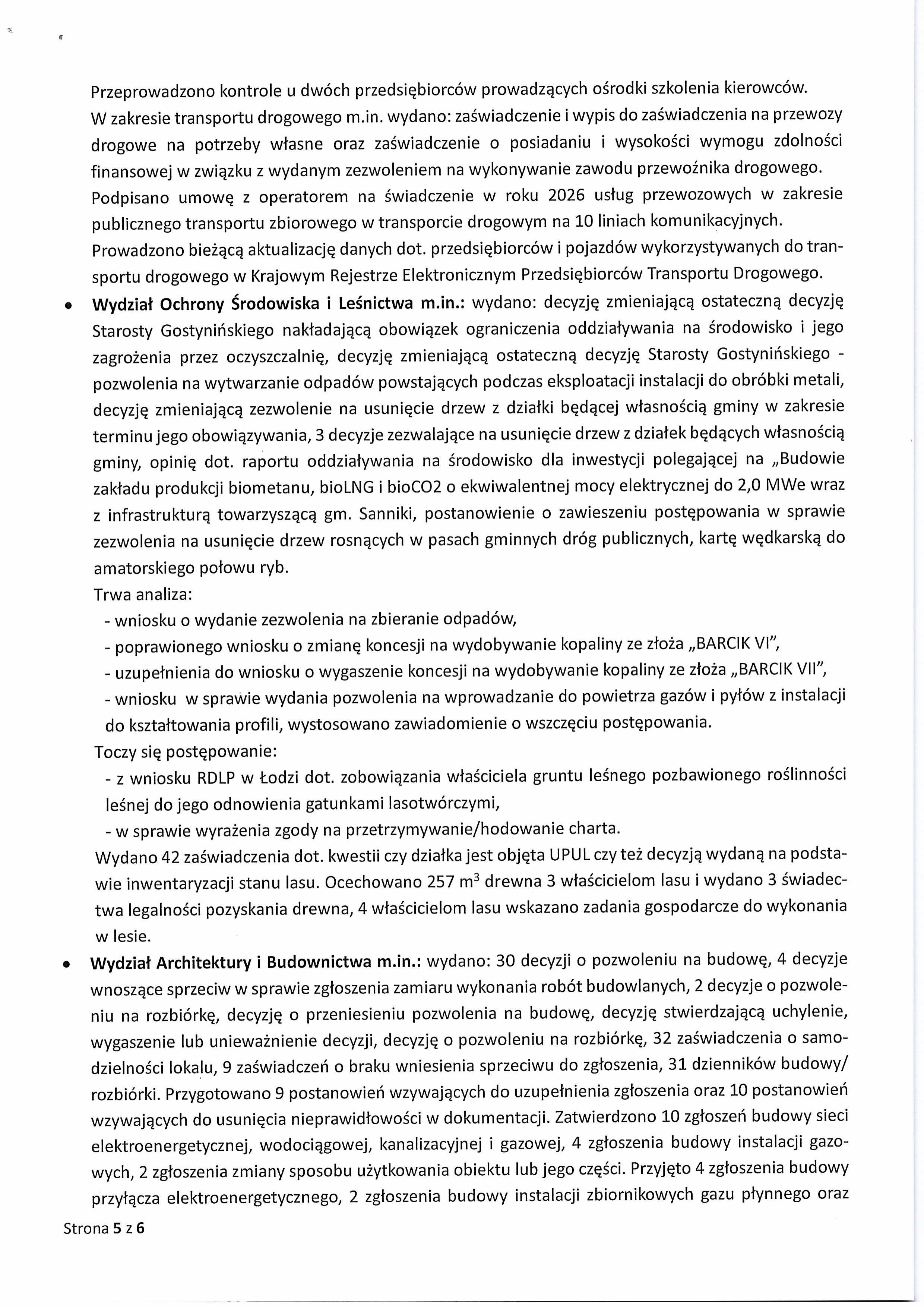 Sprawozdanie Starosty Gostynińskiego z wykonania Uchwał Rady Powiatu Gostynińskiego i prac Zarządu Powiatu w okresie od dnia 18 grudnia 2025 r. do dnia 21 stycznia 2026 r. obrazy 4