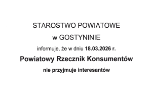 Informacja o pracy Powiatowego Rzecznika Konsumentów