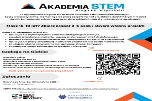 Rekrutacja do ogólnopolskiego programu edukacyjnego ,,Akademia STEM - droga do przyszłości"